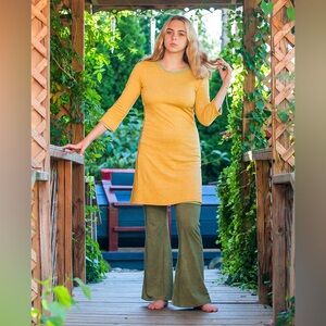 Bohemian Folk green tshirt dress